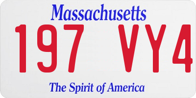 MA license plate 197VY4