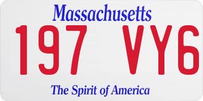 MA license plate 197VY6