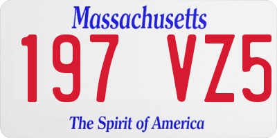 MA license plate 197VZ5
