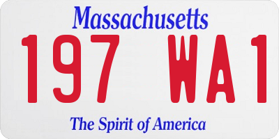 MA license plate 197WA1
