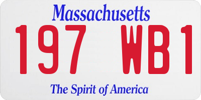 MA license plate 197WB1