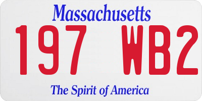 MA license plate 197WB2