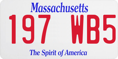 MA license plate 197WB5
