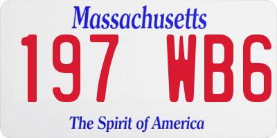 MA license plate 197WB6