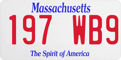MA license plate 197WB9