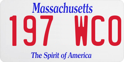 MA license plate 197WC0