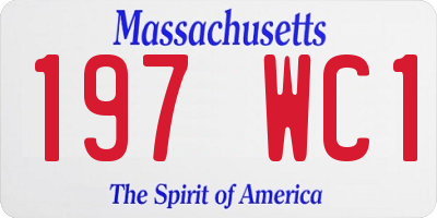 MA license plate 197WC1