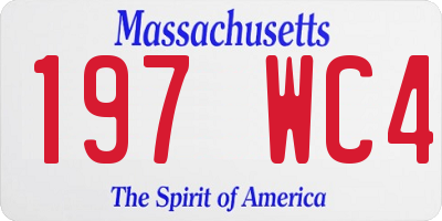 MA license plate 197WC4