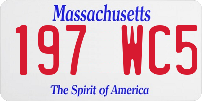 MA license plate 197WC5