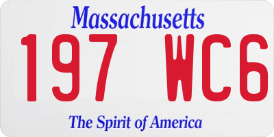MA license plate 197WC6