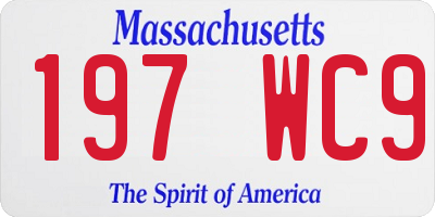 MA license plate 197WC9