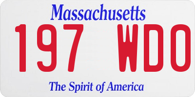 MA license plate 197WD0