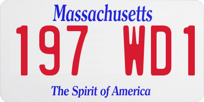 MA license plate 197WD1