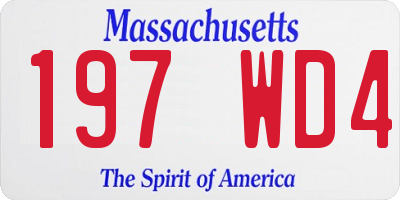 MA license plate 197WD4