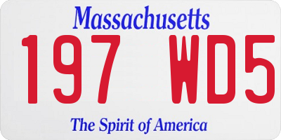 MA license plate 197WD5