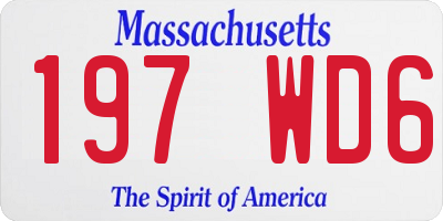 MA license plate 197WD6