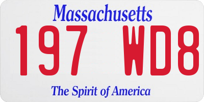 MA license plate 197WD8