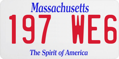 MA license plate 197WE6