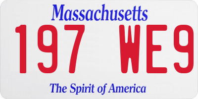 MA license plate 197WE9