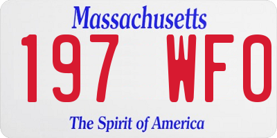 MA license plate 197WF0