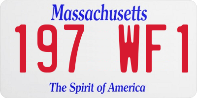 MA license plate 197WF1