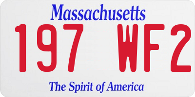 MA license plate 197WF2
