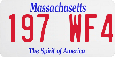 MA license plate 197WF4