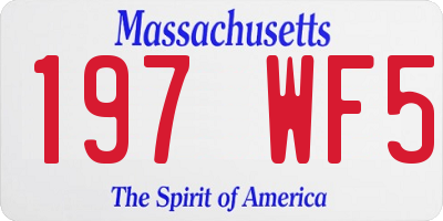 MA license plate 197WF5
