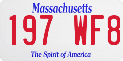 MA license plate 197WF8