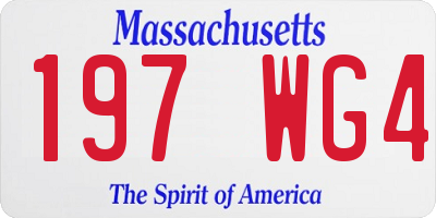MA license plate 197WG4