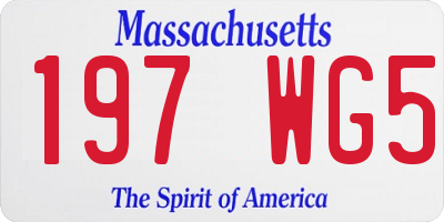 MA license plate 197WG5
