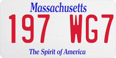 MA license plate 197WG7