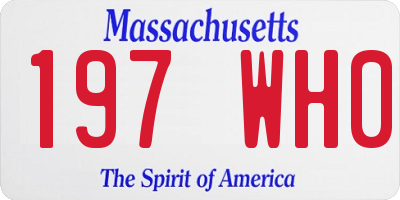MA license plate 197WH0