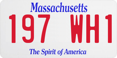 MA license plate 197WH1
