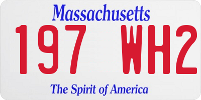 MA license plate 197WH2