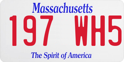 MA license plate 197WH5