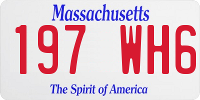 MA license plate 197WH6