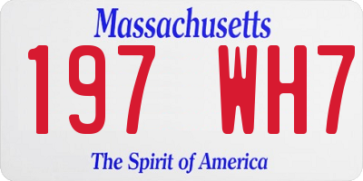 MA license plate 197WH7