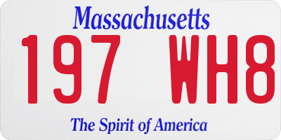 MA license plate 197WH8