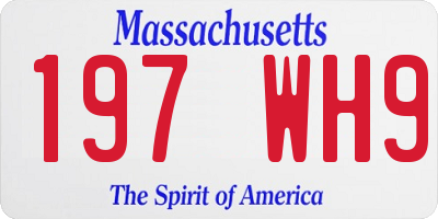 MA license plate 197WH9