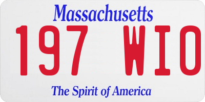 MA license plate 197WI0