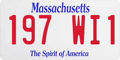MA license plate 197WI1