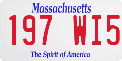 MA license plate 197WI5