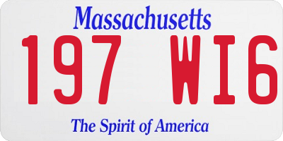 MA license plate 197WI6