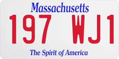 MA license plate 197WJ1