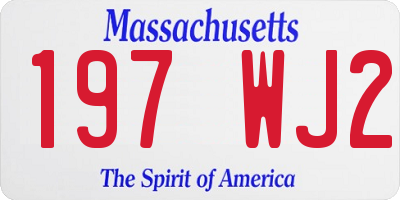 MA license plate 197WJ2