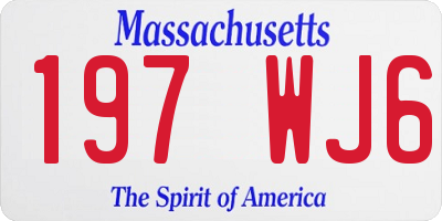 MA license plate 197WJ6