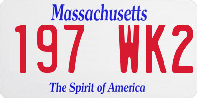 MA license plate 197WK2