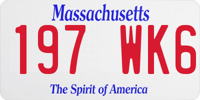 MA license plate 197WK6