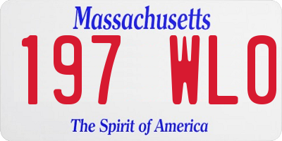 MA license plate 197WL0